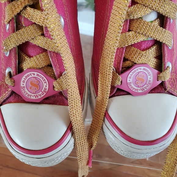 Daddy's Money Sneakers size 5 1/2 Hot Pink Secret Wedge High Top Shoes - Picture 8 of 13